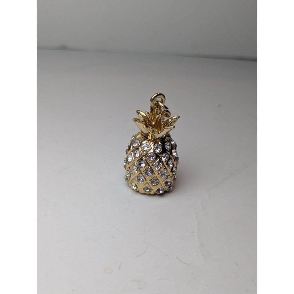 Rhinestone Goldtone Pineapple Pendant